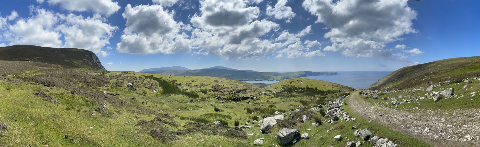View from a mountaintop in Gleann Cholm Cille, Donegal