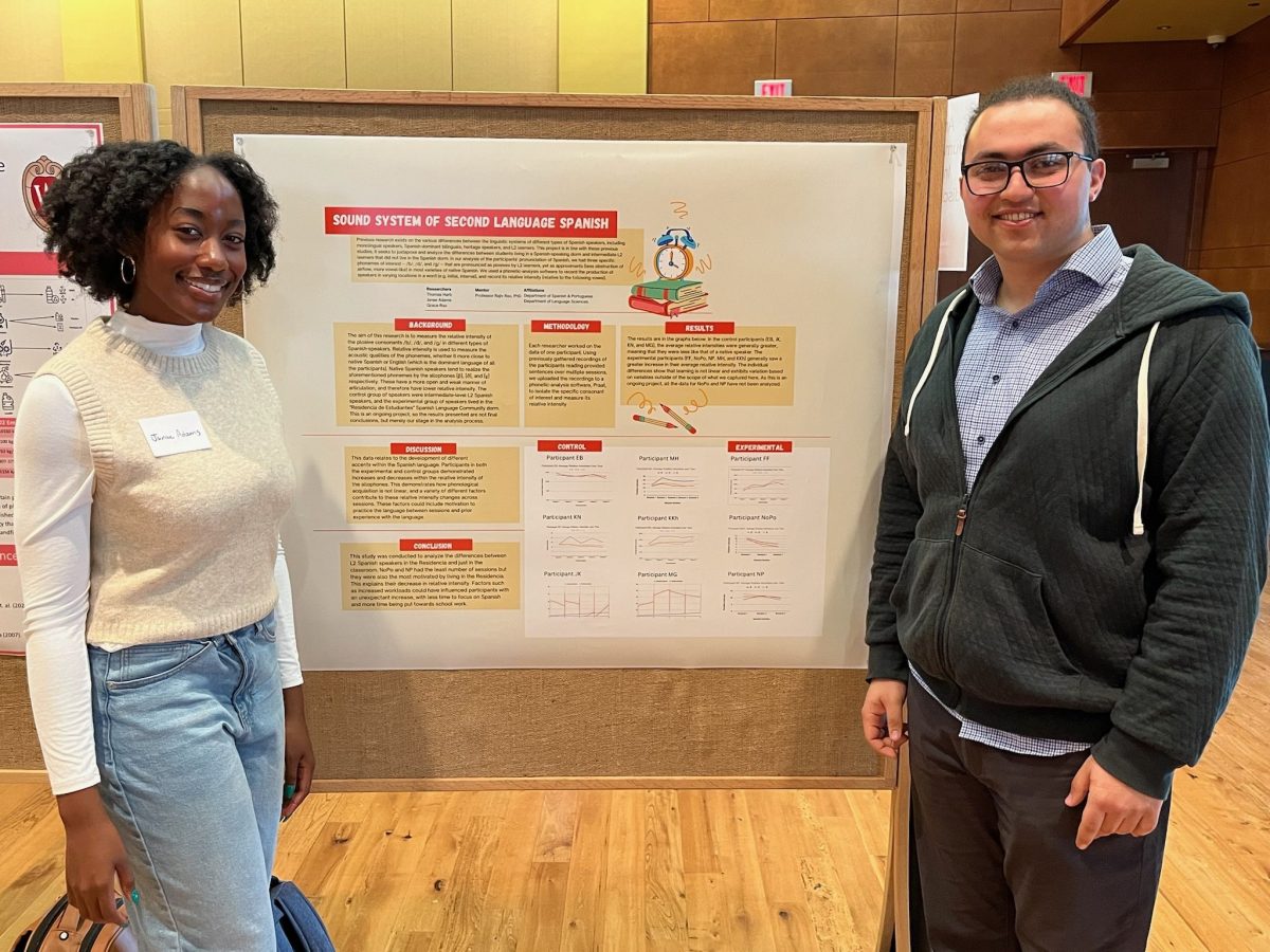 Thomas Harb & Janae Adams presenting their poster (co-author Grace Ruo not pictured)