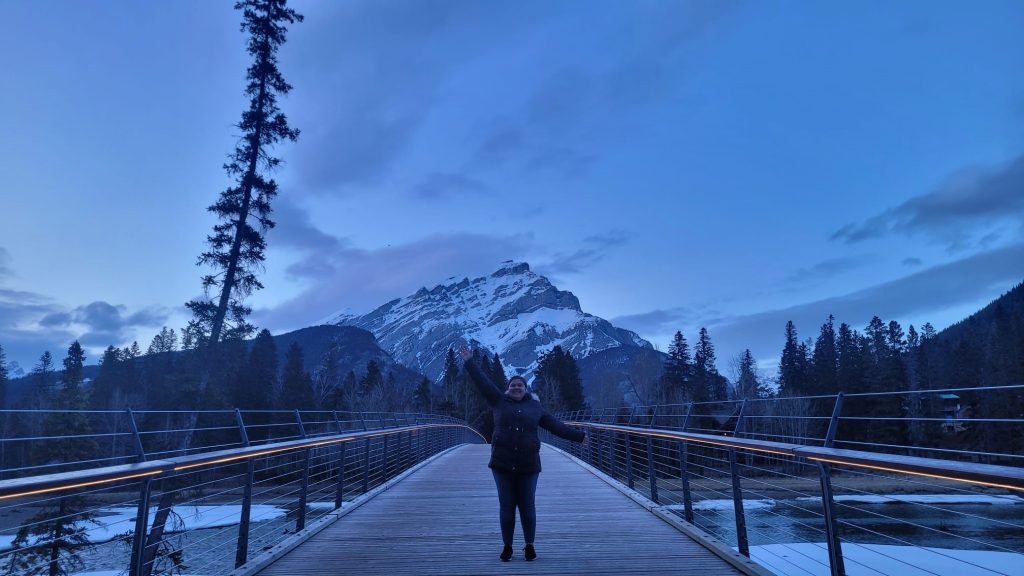 Linguistics PhD student Rachyl Hietpas in Banff