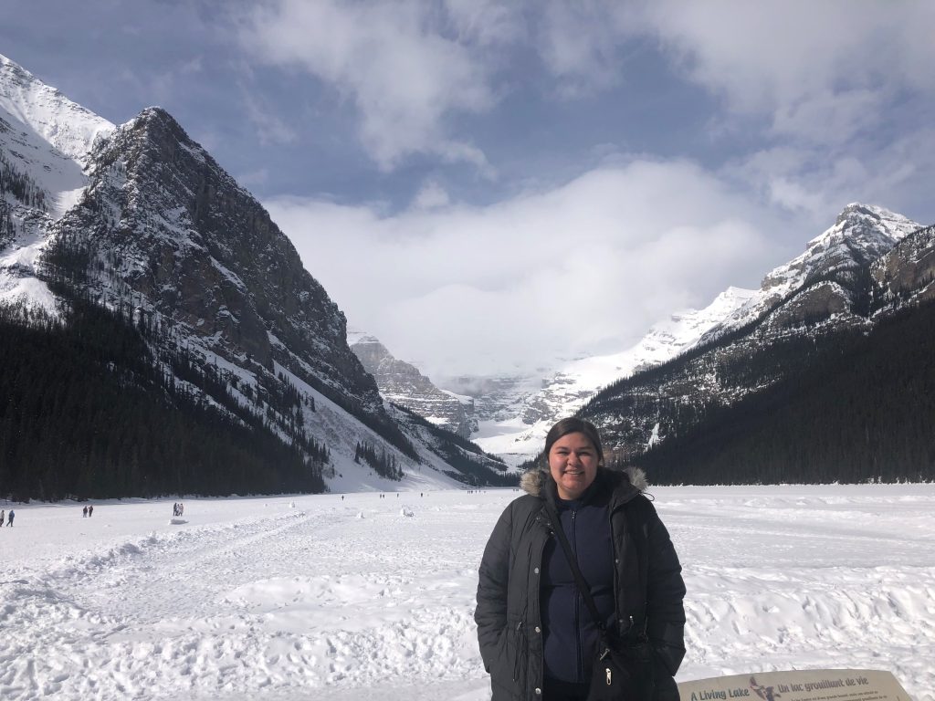 Linguistics PhD student Rachyl Hietpas in Banff