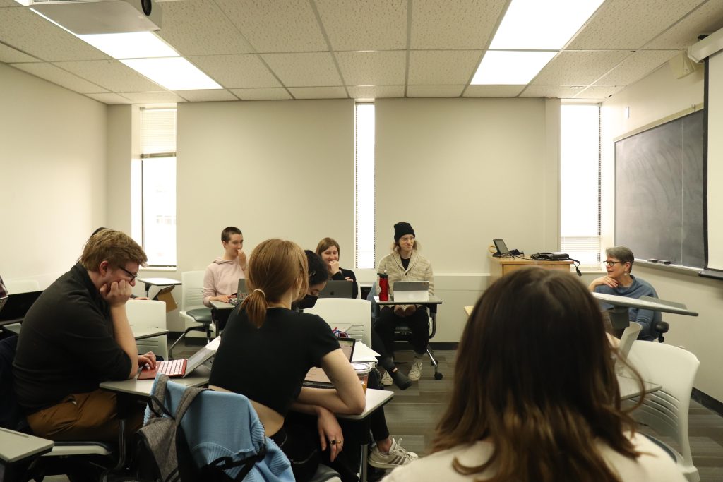 Linguistics undergraduates in class