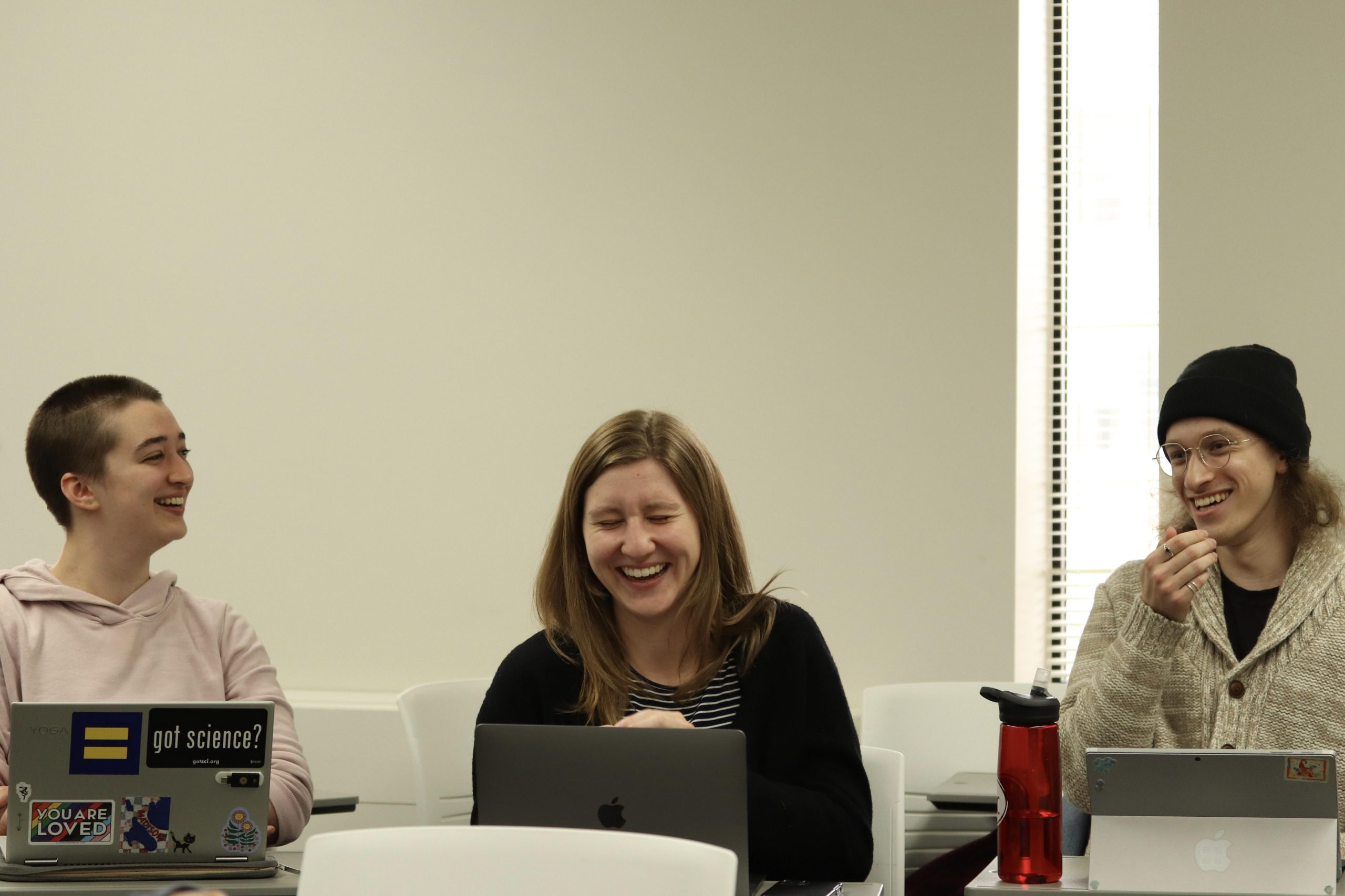 Linguistics students in a class