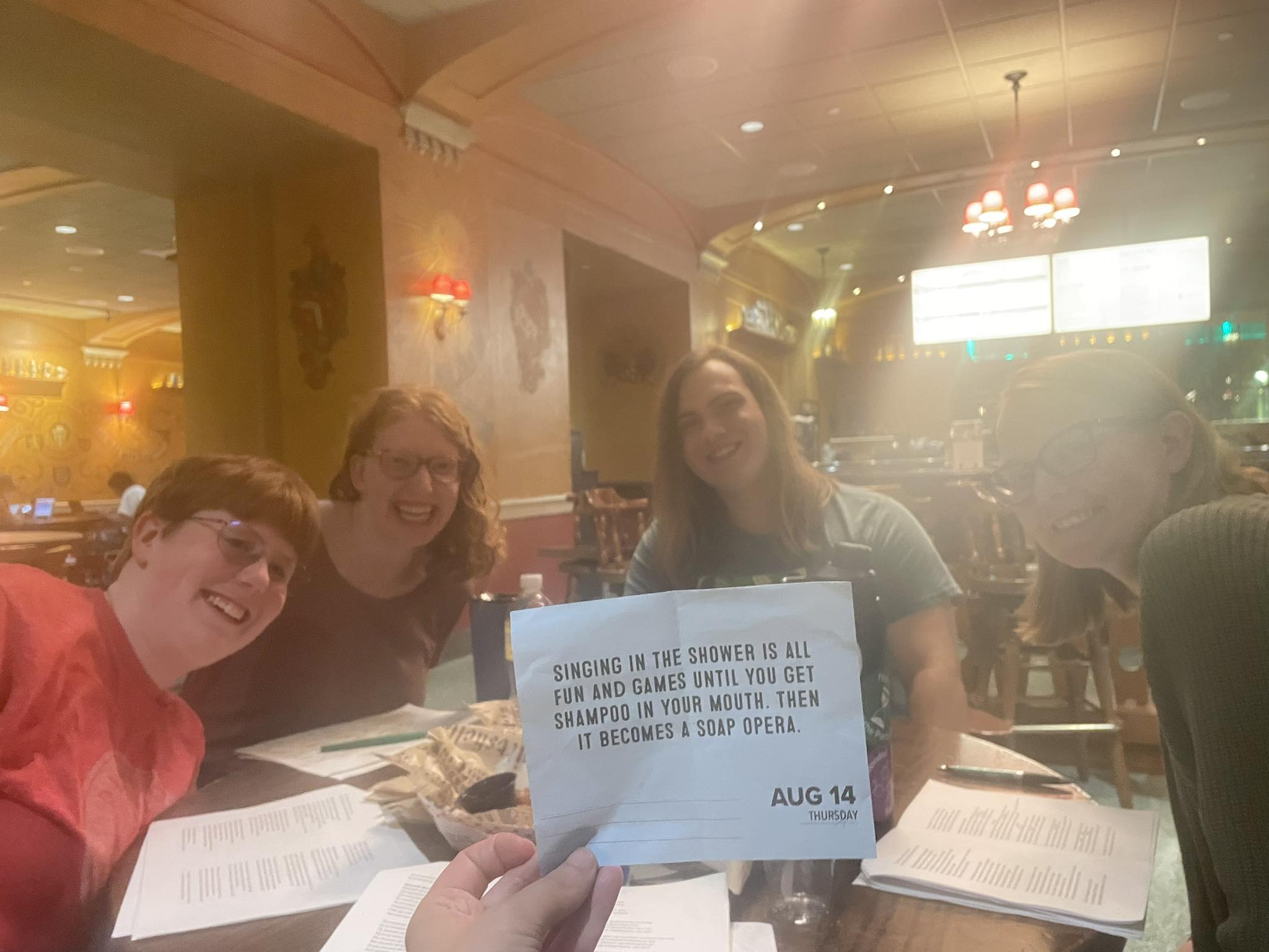 Students in the group Trasna na dTonnta gathering in Memorial Union for a Gaelic singing session