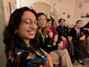 Linguistics undergrad student Tvisha Rao, together with other students attending the LSA 2026 Annual Meeting